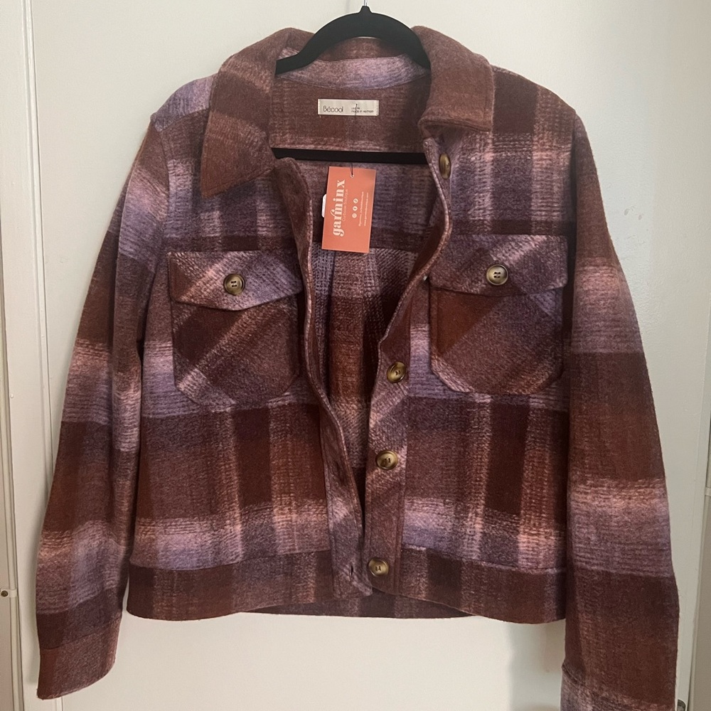 Cropped Plaid Jacket